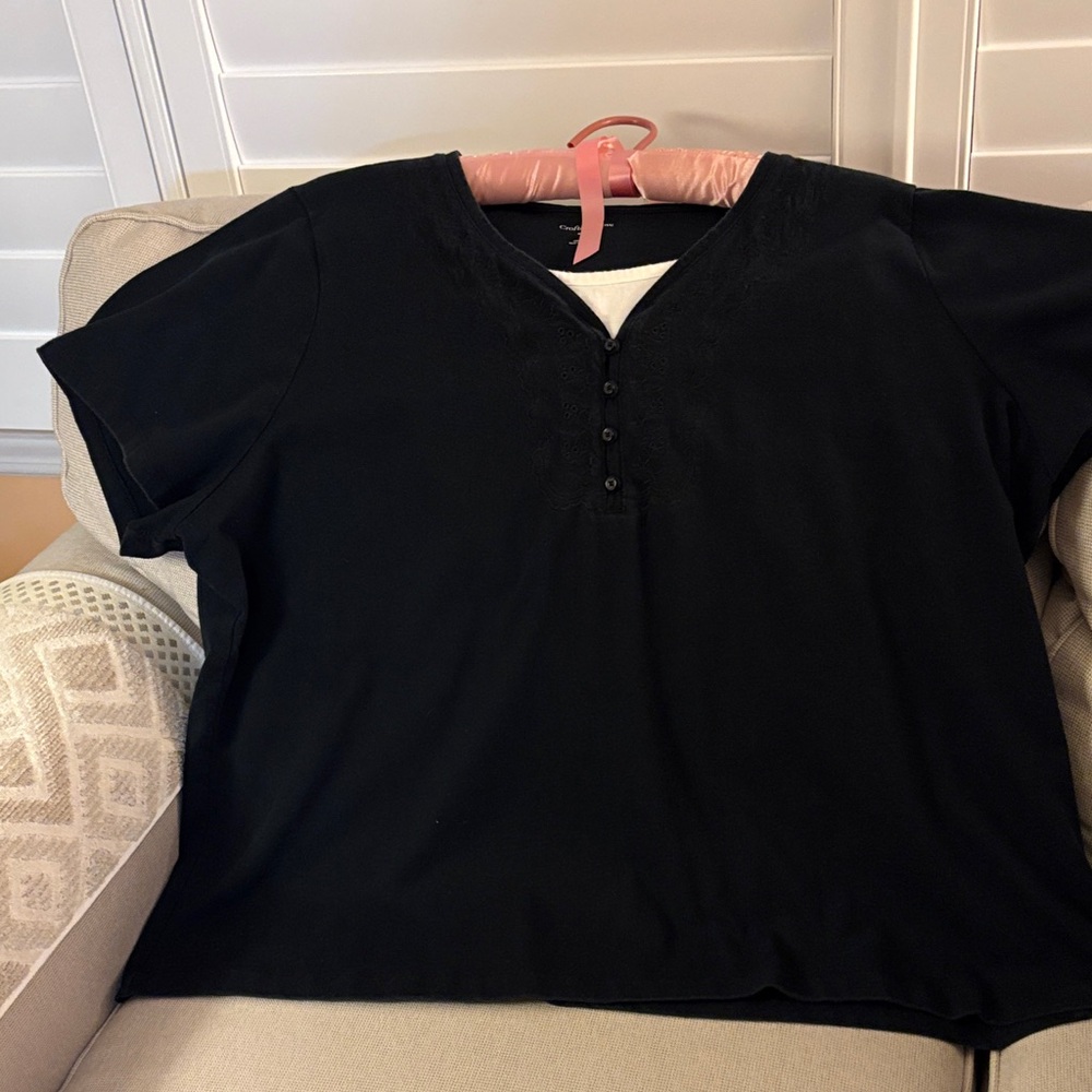 Croft & Barrow Black Short Sleeve Top